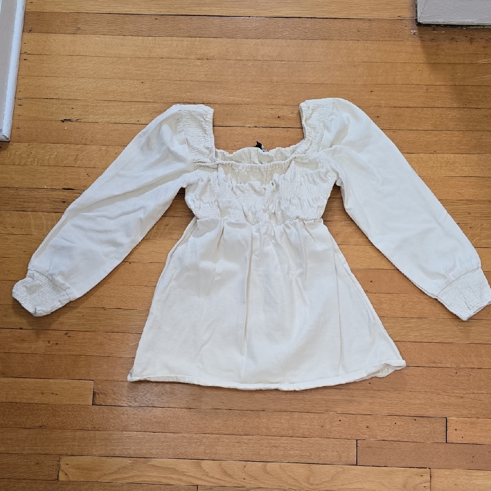 Area Stars, Marla Dress, Mini Babydoll Long Sleeve, Cream, EUC Women's S - Picture 1 of 16
